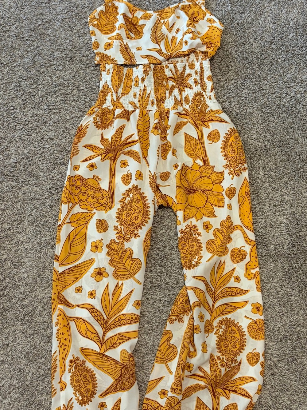 Cider White and Mustard Printed Two Piece Set